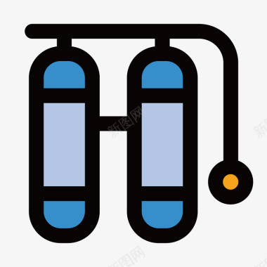 蓝色氧气瓶图标图标
