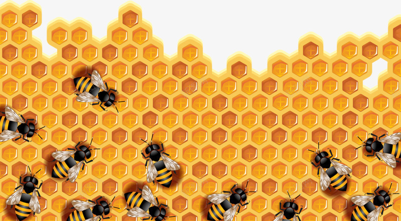 蜜蜂和蜂浆png免抠素材_新图网 https://ixintu.com 卡通 蜂蜜 蜜蜂 黄色
