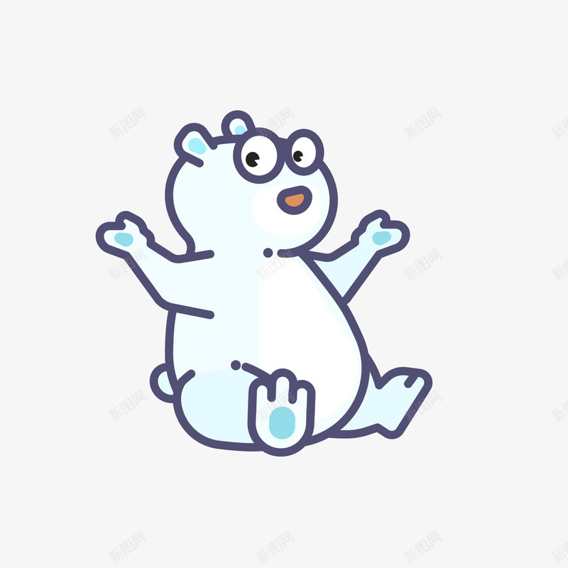 白色北极熊卡通图标png_新图网 https://ixintu.com 动漫 动物 北极熊 卡通图标 坐立 抓气球的熊 白色 线稿