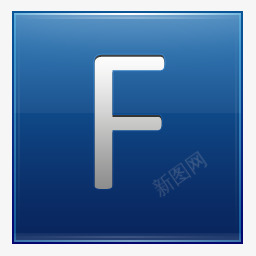 字母F蓝色图标图标