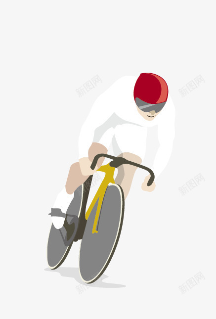 赛车男人png免抠素材_新图网 https://ixintu.com 比赛 灰色眼镜 白色运动装 红色帽 赛车 骑行