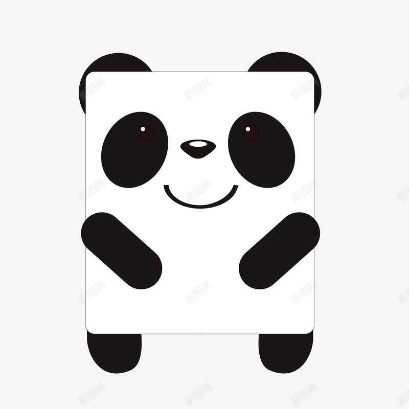 卡通熊猫动物贴纸矢量图图标ai_新图网 https://ixintu.com 动物设计 卡通 可爱 扁平化 熊猫 贴纸设计 矢量图