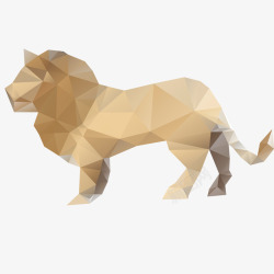 折纸狮子多边形折纸狮子高清图片