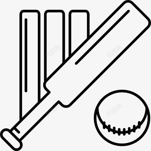 板球设备图标png_新图网 https://ixintu.com 体育 球 英国 英语 蝙蝠 运动球