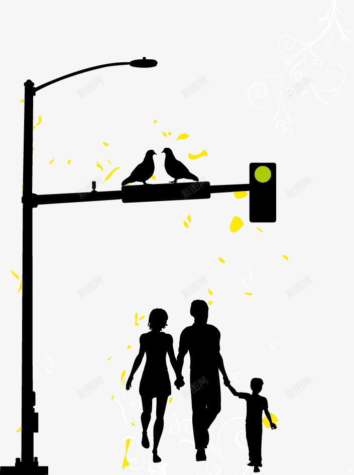 一个家庭走在城市里png免抠素材_新图网 https://ixintu.com 家庭 散步