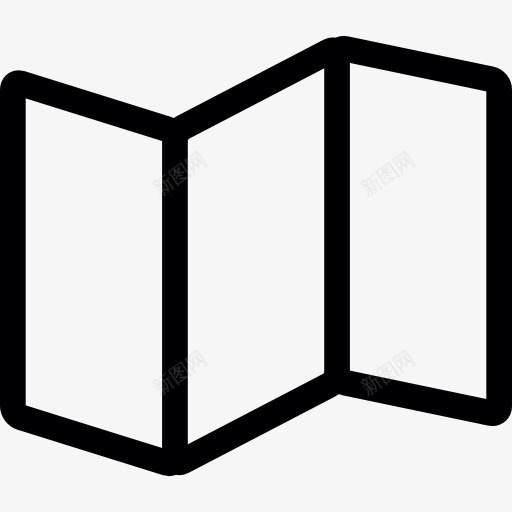 三折地图图标png_新图网 https://ixintu.com 三 三联 地图和国旗 折叠 纸 转