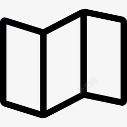 三折叠三折地图图标高清图片
