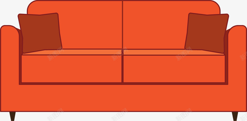 橘红色沙发矢量图eps免抠素材_新图网 https://ixintu.com 布料沙发 橘红色 沙发 沙发线稿 沙发设计 皮质沙发 矢量图