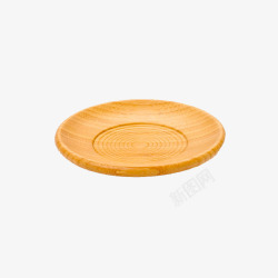 木头碟子木制黄色盘子高清图片