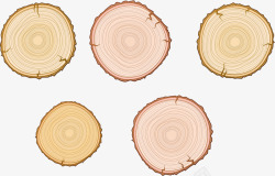 圆形木桩手绘木头圆形高清图片