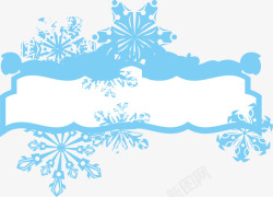 蓝色冰雪边框矢量图素材