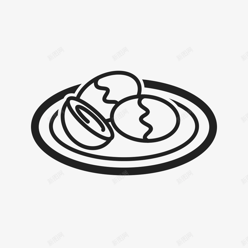 手绘餐盘图标png_新图网 https://ixintu.com 早餐 营养早餐 餐盘简笔画 餐盘线稿图 鸡蛋简笔画 鸡蛋线稿图