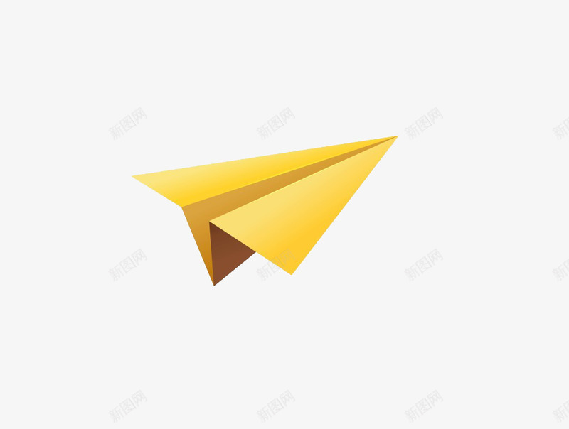 简易的折纸飞机png免抠素材_新图网 https://ixintu.com 元素 折纸 纸飞机 黄色