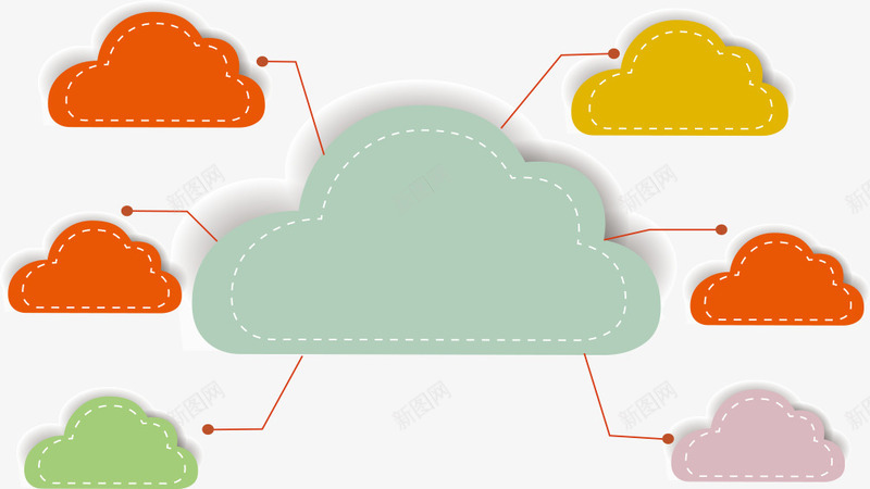 ppt云png免抠素材_新图网 https://ixintu.com 云服务 云盘 元素 发散