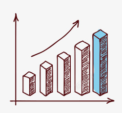 线稿柱状图素材