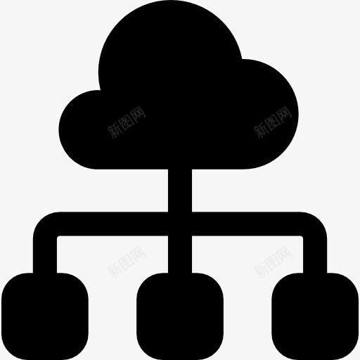 云服务器连接图标png_新图网 https://ixintu.com 云存储 云服务器 技术 数据存储 连接