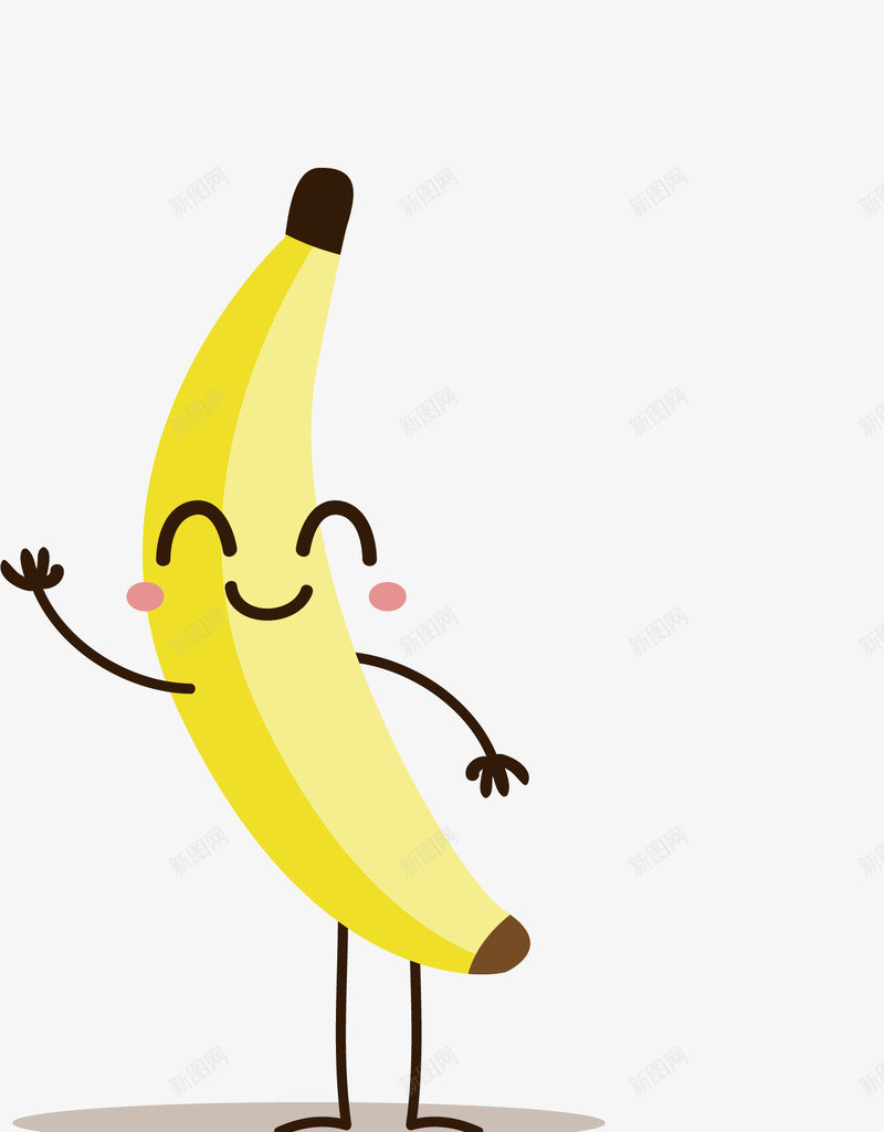 可爱的香蕉矢量图ai免抠素材_新图网 https://ixintu.com 动漫 卡通 弯曲 水果 营养 香蕉 黄色 矢量图