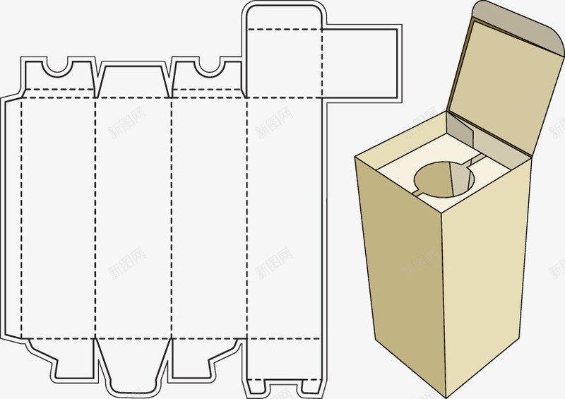 酒箱纸板矢量图ai免抠素材_新图网 https://ixintu.com 白酒箱子 箱子 纸板 酒箱子折叠 矢量图