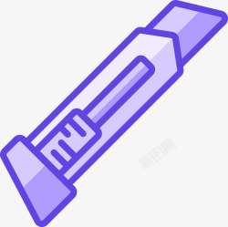 美工刀图标紫色手绘圆角美工刀元素矢量图图标高清图片