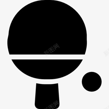 乒乓球的黑色设备图标图标