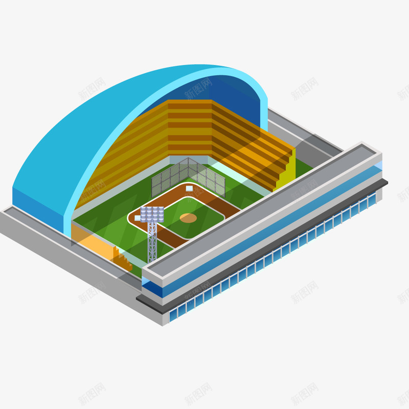 卡通体育场png免抠素材_新图网 https://ixintu.com png图形 png装饰 体育场 卡通 彩色 装饰