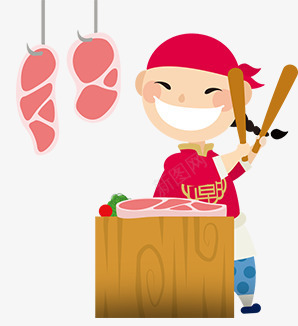 卡通人物png免抠素材_新图网 https://ixintu.com 卡通人物 卡通形象 服务人员 肉 肉制品