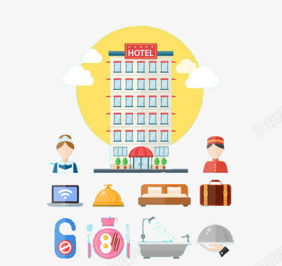 酒店服务图标元素图标