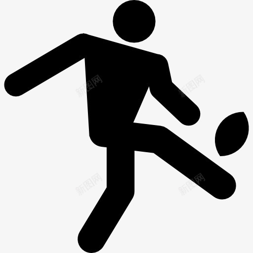 橄榄球运动员把球踢图标png_新图网 https://ixintu.com 会踢 体育 剪影 橄榄球 球 球员 踢 运动