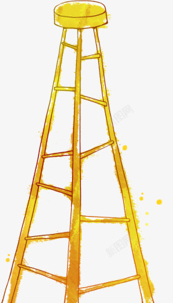 手绘长凳手绘黄色长凳颜色高清图片