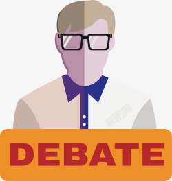 卡通辩论赛辩论选手海报高清图片