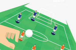 足球赛场阵型模拟矢量图素材