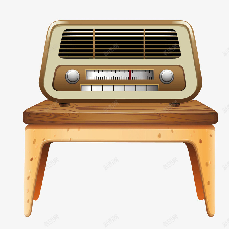 放在桌子上的复古收音机png免抠素材_新图网 https://ixintu.com 复古 收音机 桌子