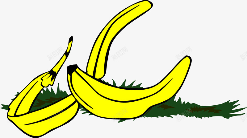 黄色香蕉皮png免抠素材_新图网 https://ixintu.com 水果垃圾 水果皮 香蕉皮 黄色