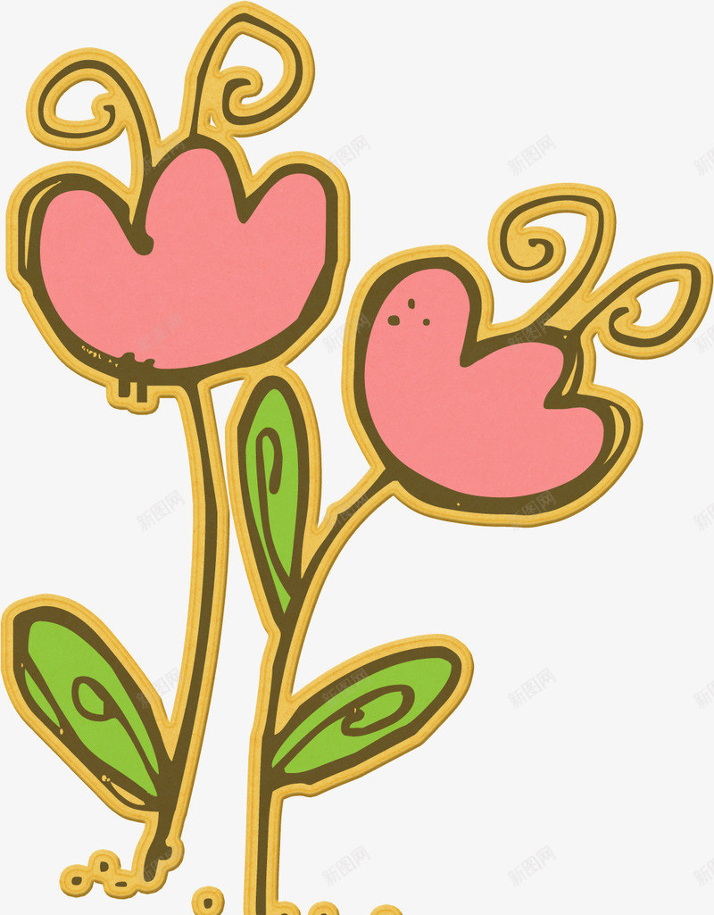 手绘彩色贴纸花朵png免抠素材_新图网 https://ixintu.com 儿童 卡通 可爱 手绘 花朵 贴纸