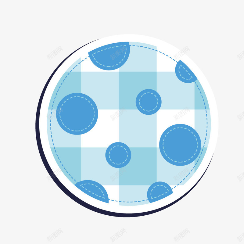 蓝白球状装饰贴纸png免抠素材_新图网 https://ixintu.com 卡通 装饰图案