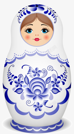 俄罗斯风格的娃娃白俄罗斯瓷娃娃高清图片