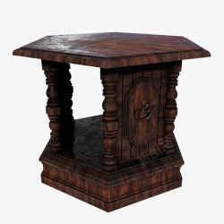 双层棕色旧桌子棕色复古旧桌子高清图片