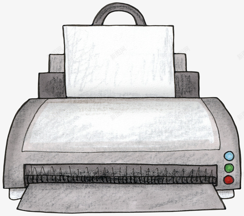 卡通打印机贴图png免抠素材_新图网 https://ixintu.com 工具 打印机 文具 装饰 贴图