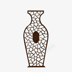 镂空花瓶花纹镂空木雕高清图片