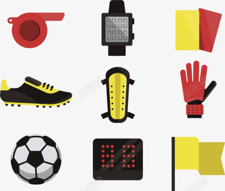 世界杯比赛图标套装矢量图图标