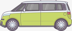 绿色手绘线稿创意汽车元素素材