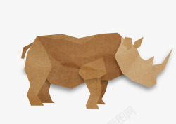 犀牛牛皮纸折纸素材