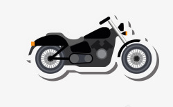 黑色摩托赛车贴纸素材