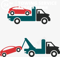 车辆服务汽车拖车服务矢量图高清图片