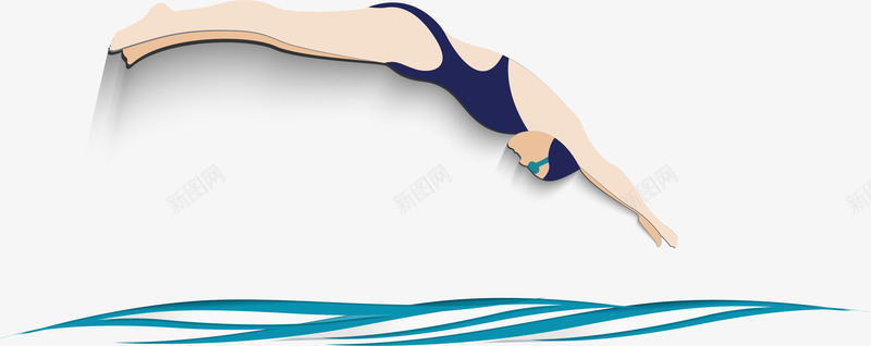 跳水女运动员png免抠素材_新图网 https://ixintu.com 奥运比赛 游泳 矢量素材 跳水