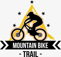 手绘山地三角形自行车比赛LOGO图标高清图片