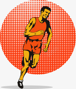 体育运动员马拉松慢跑矢量图素材