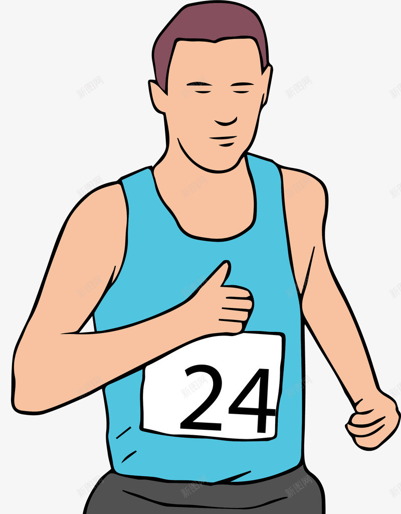 马拉松比赛跑步的男人png免抠素材_新图网 https://ixintu.com 慢跑 眯着眼睛 跑步比赛 跑步的男人 运动 马拉松