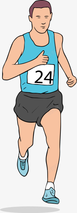 眯着眼马拉松比赛跑步的男人高清图片