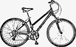 黑白自行车素材